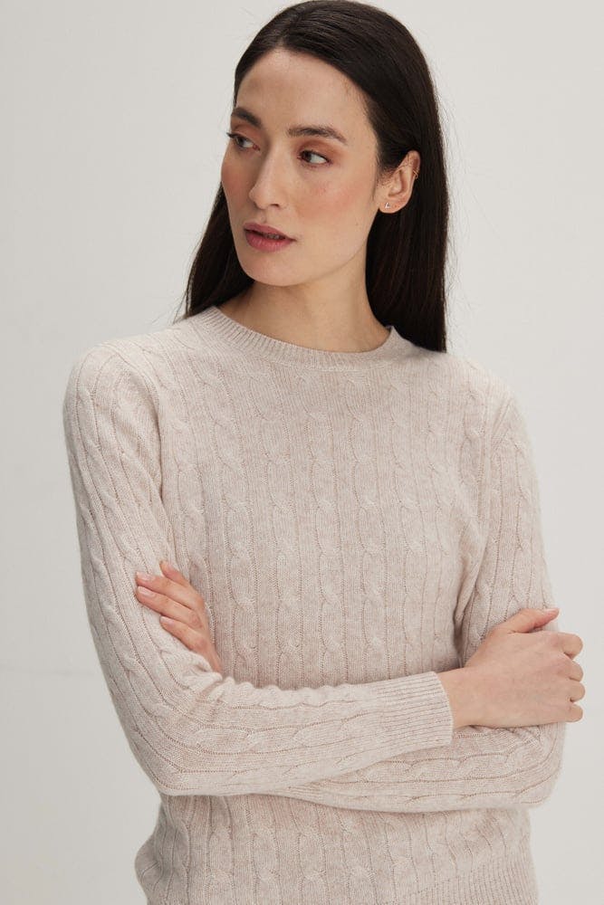 O-Neck Cable Sweater