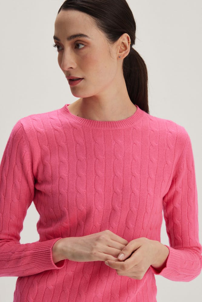 O-Neck Cable Sweater