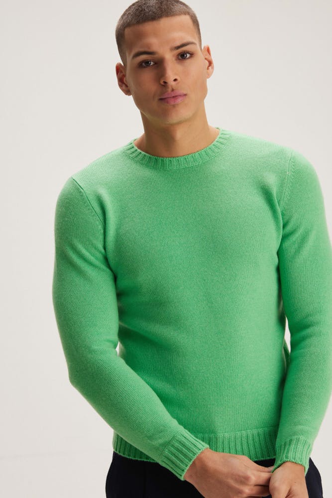 Man Chunky O-neck Sweater